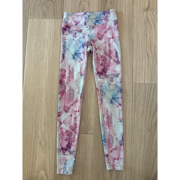 Athleta Girl Printed Leggings M / 8-10 Multicolor Lycra Blend Stretchy Fit - Picture 1 of 4
